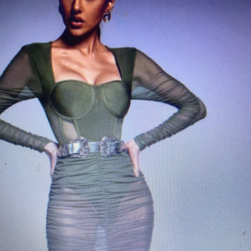 Green bandage dress